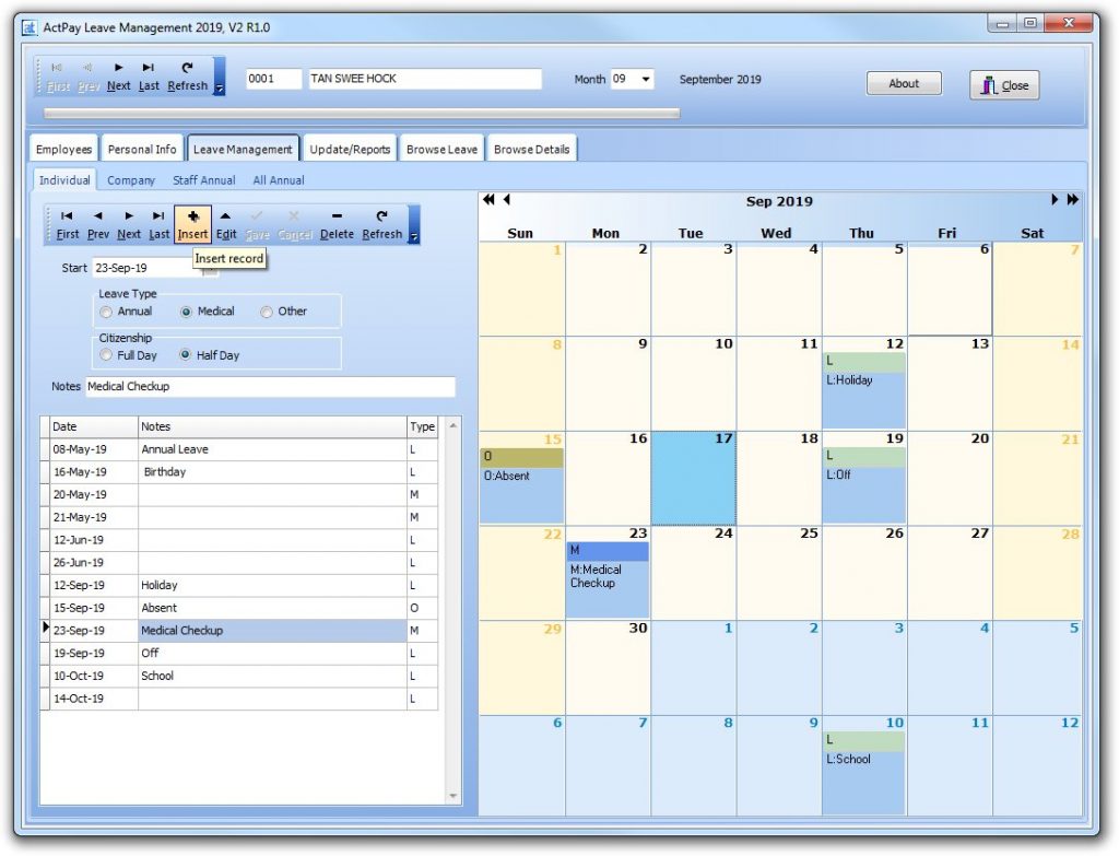 Free Leave Management Software | Actpay | Malaysia - Actpay Payroll ...